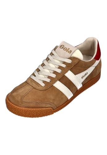 Image of Gola Women's Elan Sneakers, Caramel Off White Deep Red, 6 UK