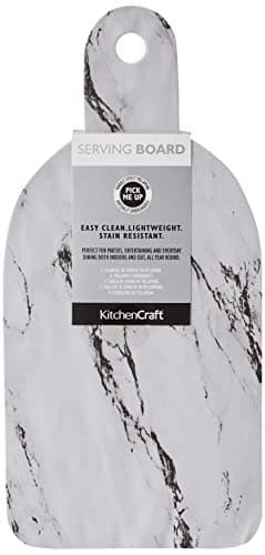 Image of KitchenCraft "We Love Summer Melamine Marble-Effect Food Serving Platter, 34.5 x 16.5 cm (13.5" x 6.5")