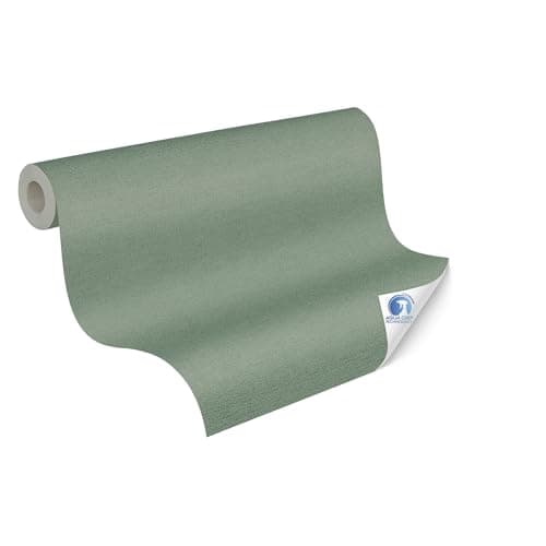 Image of Livingwalls Wallpaper DESIGNDROP - precovered Non-Woven Wallpaper in Solid Colour in Green - 10,05m x 0,53m - Plain Wallpaper for Various Rooms - 784991
