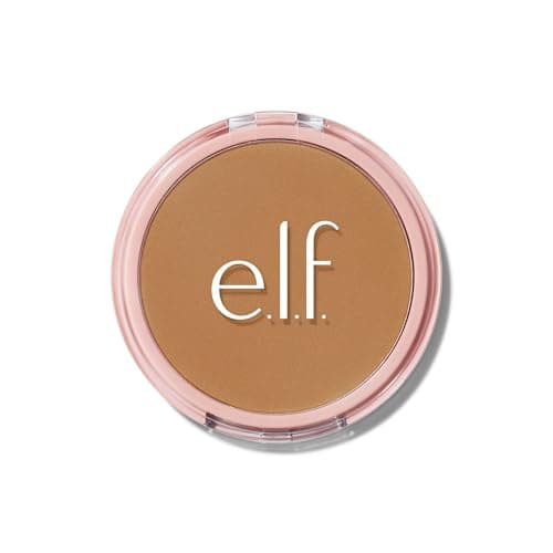 Image of e.l.f. Halo Glow Powder Filter, Pressed Finishing Powder, Buildable Coverage, Crease-Resistant, Blurs the Appearance of Pores, With Velour Puff and Mirror, Vegan & Cruelty-Free, Tan Neutral Warm