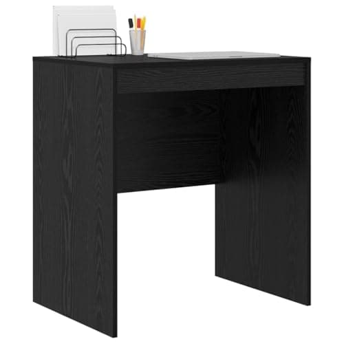 Image of vidaXL Desk Black oak 70 x 50 x 76 cm Engineered wood, Living Room, Rectangular, Modern, Durable, Ample Storage, Compact Desk, Writing, Student, Functional