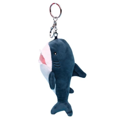 Image of Abaodam Plush Shark Keychain Lightweight Bag Pendant with Realistic Shark Shape Design, Soft Pp Cotton Material for Decorating Wallets, Purses, and Backpacks