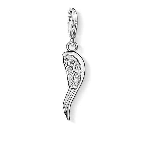 Image of Thomas Sabo Women Charm Pendant Angel Wing Charm Club 925 Sterling Silver 0413-051-14