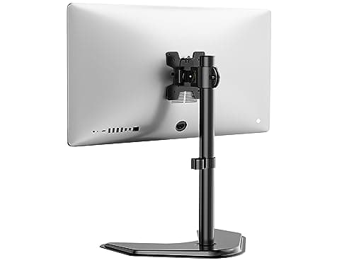Image of WALI Single Monitor Stand for 13 to 32 Inch Screen, Adjustable Freestanding Monitors Stands with Tilt Swivel Rotate, Universal Monitor Stands for hp acer lg Monitors, VESA 75 & 100mm, Black (MF001)