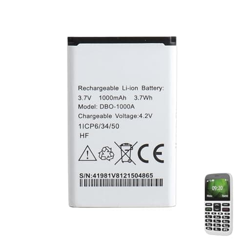Image of MXJFYY 1000mAh 3.7V DBO-1000A DFB-0210 DFC-0480 DBAA-1000A Battery for Doro Telephone 1370 1372 1880 2404 2820 2880 5860 6040 6060 6820 6880 7000H 7439 Phones, Battery for Doro 730X 780X 7010 2710