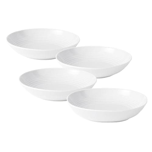 Image of Royal Doulton Pasta Bowls, Stoneware, Designed to Mix & Match, Gordon Ramsay Maze Pasta Bowl 24cm 9.4in White, Set of 4