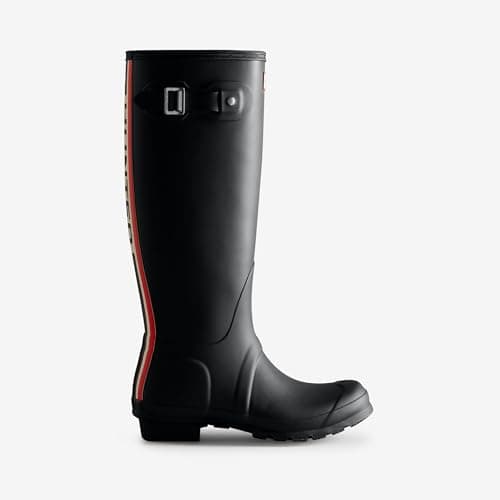 Image of Hunter Tall Tri Logo Womens Wellington Black 5 UK