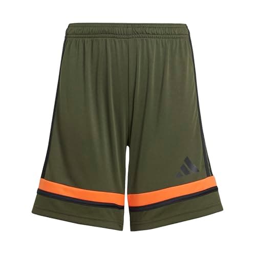 Image of adidas Unisex Kids SQUADRA25 Short Kids, Night Cargo/Black/semi Impact Orange, 9-10 Years