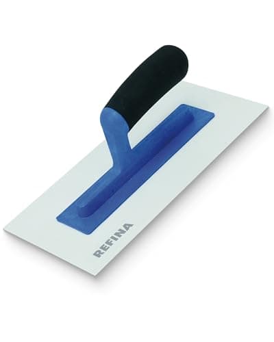 Image of REFINA Medium Texture Float for Finishing Walls, Ceilings, Floors - 11x5½" (280x140mm) Cream ABS Plastic Concrete Float w/ 3mm Gauge - Durable Render w/Bevelled Edges & Soft Grip Handle