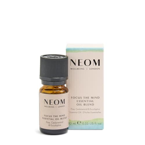 Image of NEOM Focus The Mind Essential Oil Blend,10ml | Pine, Cedarwood & Eucalyptus | Woody Undertones I Refreshing and Calming I Boosts Concentration I Use in Neom Wellbeing Pod or add to Bath