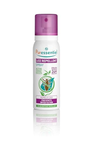 Image of Puressentiel Head Lice Prevention and Repellent Spray For Kids and Adults, Proven 24 h Protection Against Head Lice and Infestations, 100 percent Natural Active Ingredients, Vegan, Cruelty Free, 75 ml