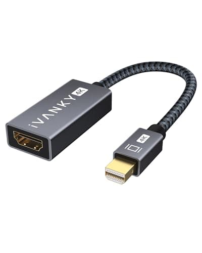 Image of IVANKY 4K@30Hz Mini DisplayPort to HDMI Adapter, Mini DP to HDMI Adapter, Nylon Braided & Gold-Plated Connector, Compatible for MacBook Air, MacBook Pro(Before 2016), Surface Pro, etc - 20CM