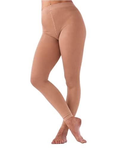 Image of High Perf Footless Dance Tights for Girls, Tan, Age 11-13
