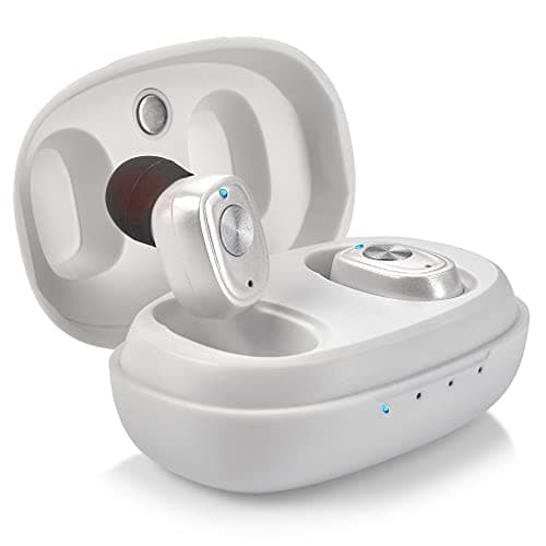 Image of Rechargeable Hearing Amplifier Pair w/Noise Cancelling, Digital Sound Device for Seniors & Adults - ITC Nano Personal Amplifier - One Touch Control & Low Sound Distortion Hearing Assist Device, White