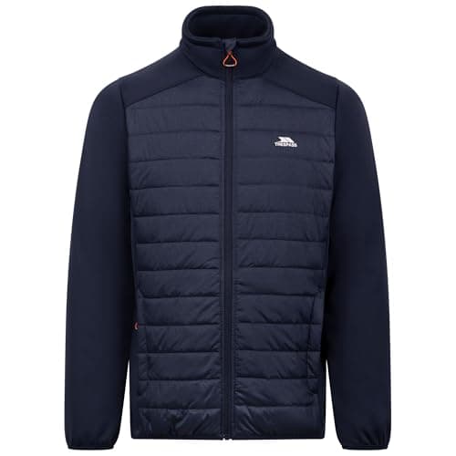 Image of Trespass Mens Hybrid Jacket Sharonton - Power Stretch Quilted Panels, Micro-Fleece Inner Collar, Chin Guard, Two Zip Side Pockets, Elasticated Hem and Cuffs
