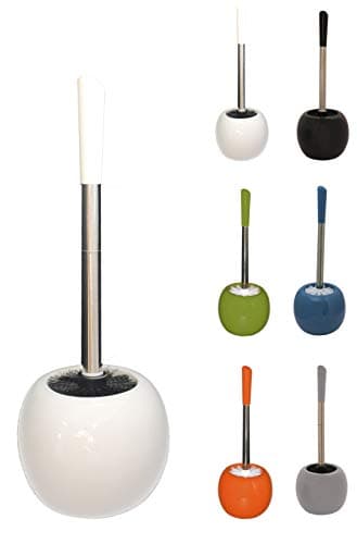 Image of Brushmann Round Ceramic Toilet Brush Set (White)
