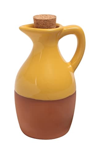 Image of Dexam Sintra Glazed Terracotta Oil Drizzler - Ochre, White