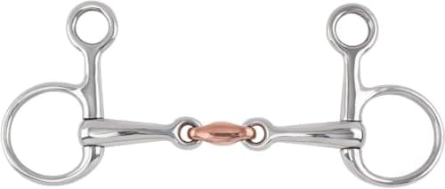 Image of Shires Equestrian - Hanging Cheek, Copper Lozenge Snaffle - S/steel - Size: 51/2