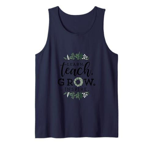 Image of Farmhouse Boho Learn Teach Grow Inspire Motivational Tank Top