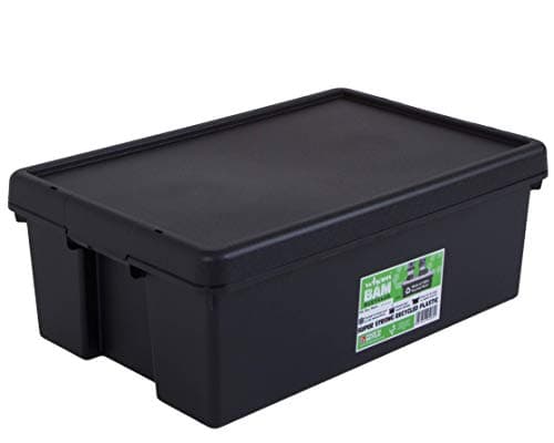 Image of Wham 4 x Bam Heavy Duty Recycling Box 36 Litres with Lid 59.5 x 39 x 21.5 cm Black