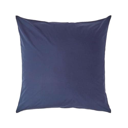 Image of HOMESCAPES Navy Blue Pure Egyptian Cotton Euro Size Pillowcase 80 x 80 cm 200 TC 400 Thread Count Percale Equivalent Large Square Pillow Case with Zip