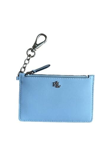 Image of Lauren Ralph Lauren Light Blue Card Holder with Keyring, blue, Classic