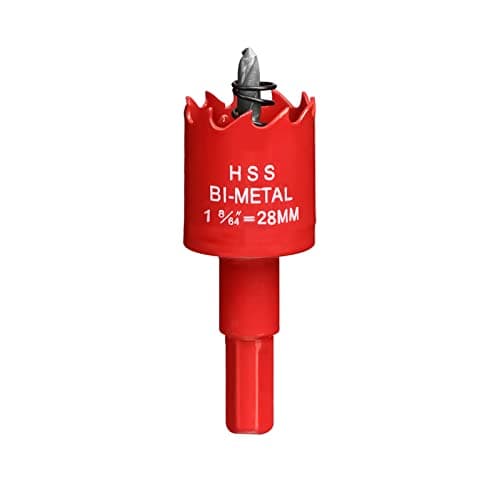 Image of Hole Saw 28 mm, Bi-Metal Cutting Depth HSS M 42 Hole Cutter for Cutting Wood, Plastic, Drywall, Plasterboard and Soft Metal Sheet