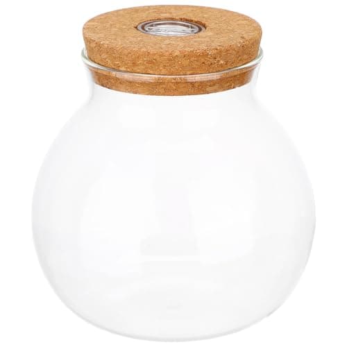 Image of Gatuida LED Light Micro Landscape Bottle High Borosilicate Glass DIY Terrarium Jar for Home Decor with View and Smooth Surface Easy to Clean