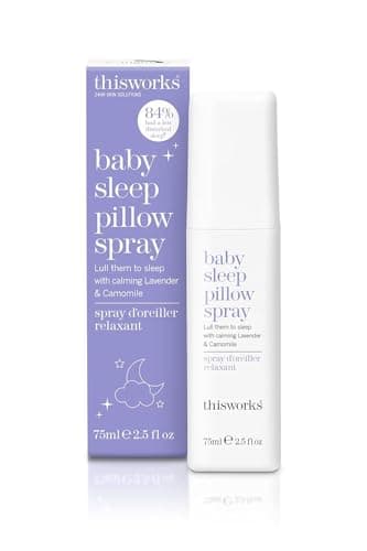 Image of This Works Baby Sleep Pillow Spray, 75ml - Paediatrician Approved Baby Sleep Spray Infused with Lavender and Camomile Essential Oils - 99 Percent Natural Pillow Mist to Aid Sleep for 6 Months+