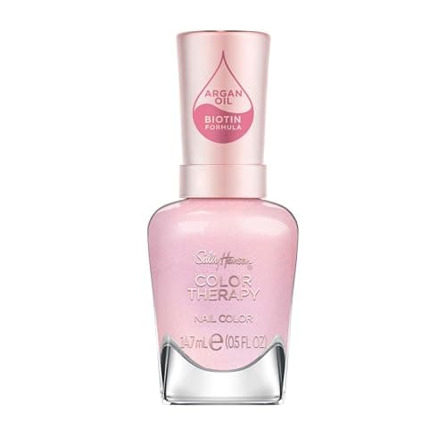 Image of Sally Hansen Colour Therapy Nail Polish, 223 Pink I'll Sleep In, Strengthen and Nourish Nails, Infused with Biotin and Argan Oil, 3-in-1 Formula, High-Shine Finish, Salon Quality Results, 14.7ml