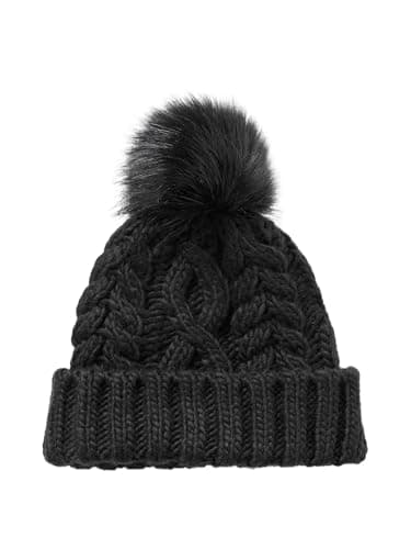 Image of GAP Women's Cable Beanie, True Black, One Size