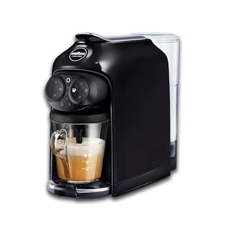 Image of Lavazza, A Modo Mio Deséa Coffee Capsule Machine, with a Refined Glass Mug, Touch Interface, Sound Alerts, Automatic Shut-Off and Adjustable Grid, Dishwasher-Safe Components, 1500W, 220-240V, Black