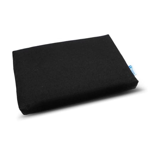 Image of Yogan Head Cushion/Headpad (1") for Yoga/Pilates | Organic Cotton Outer Cover (Removable & Washable) | Inner Cover with Recycled Fiber Filling | 30cm×20cm×2.5cm (Jet Black)