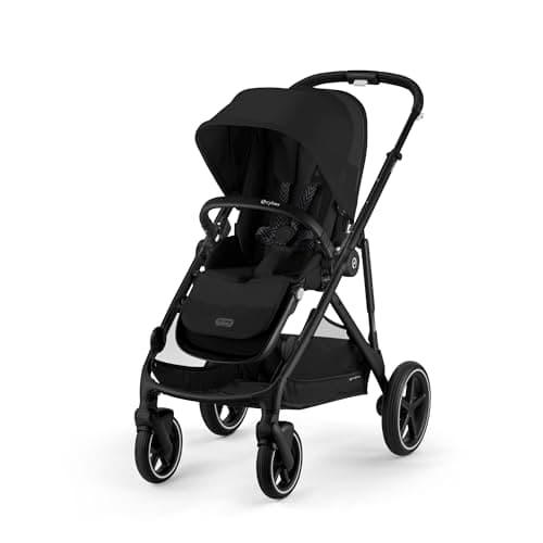 Image of CYBEX Gold Gazelle S Stroller, from Birth to Approx. 4 Years, Max. 22 kg (Single Mode) / 2X 22 kg (Duo Mode), All-in-1 System with 20+ configurations, Moon Black