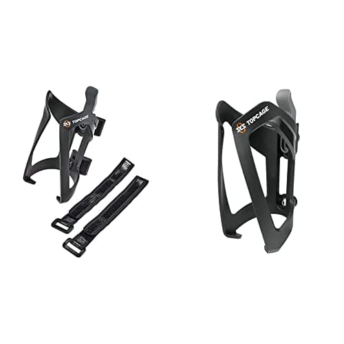 Image of SKS Anywhere Cycling Bike Bottle Cage Bottle Holder Adapter Including Topcage Road Mountain Gravel E-Bike Compatible, Universal & Topcage Bottle Cage: Black