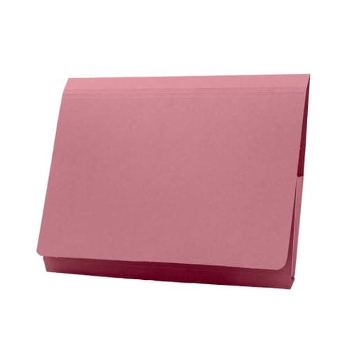 Image of Exacompta - Ref PW3-PNKZ - Guildhall - Pocket Wallet, 14x10" / 350 x 242mm, 315gsm Heavyweight Premium Quality Manilla, A4 & Foolscap, Blue Angel Certified - Pink, Pack of 50