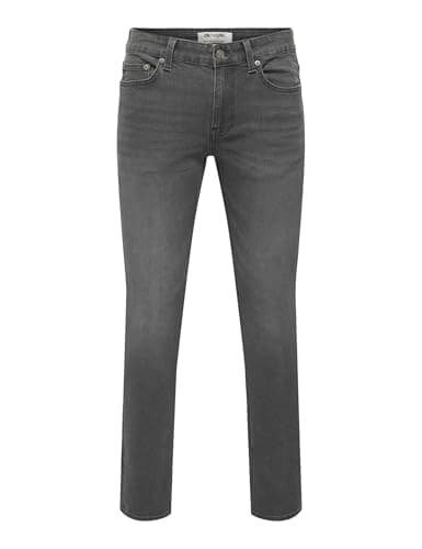 Image of ONLY & SONS Onswarp Skinny Destroy PIM DNM Dark Grey Denim