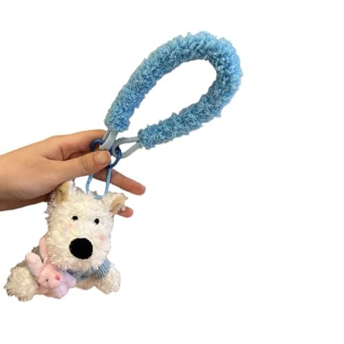 Image of Oxxggkao Westie Dog Shaped Soft Plush Keychain Handmade Animal Pendant Keyring Accessory For Bags Unique Pet Lover Gift Casual Shopping Bag Charm