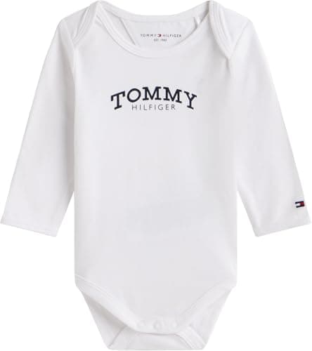 Image of Tommy Hilfiger Newborn MONOTYPE BODY L/S JERSEY SOLID KN0KN02133 WHITE (White) 18 Month