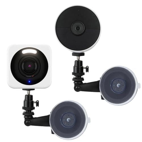Image of VVHOOY 2 Pack Window Mount Compatible with Wyze Cam v4/v3, Google Nest Cam Battery - 2nd Gen, Adjustable Angle, No Drilling, Suction Cup Mount