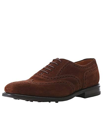 Image of Loake Men's Suede Oxford Brogues Dark Brown 8