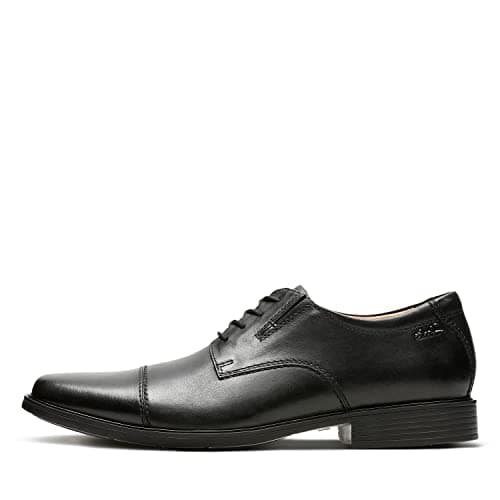 Image of Clarks Men's Tilden Cap' Oxford, Black Black Leather 00, 12 UK