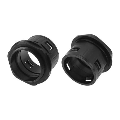 Image of Partuto 59mm / PG48 Cable Glands 54.5mm / 2.15" Bellows Quick Connector Straight PA6 Nylon Black 2 Pcs