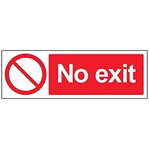 Image of V Safety No Exit Prohibition Sign - 300mm x 100mm - 1mm Rigid Plastic