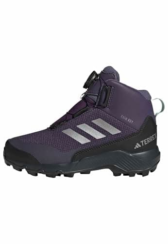 Image of adidas Unisex Kids Terrex Winter Mid BOA RAIN.RDY Hiking Shoes, Aurora Plum/Matte Silver/Core Black, 6 UK
