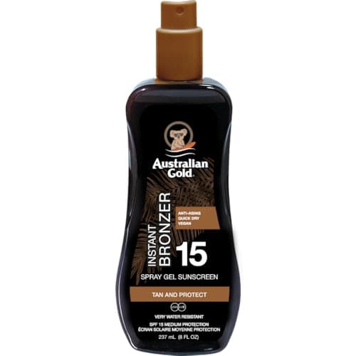 Image of Australian Gold SPF 15 Spray Gel with Instant Bronzer 237ml