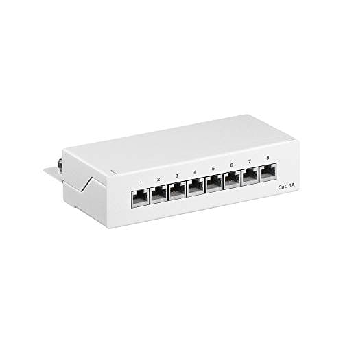 Image of Goobay 62067 CAT 6a Mini/Desktop Patch Panel, 8 Port, White