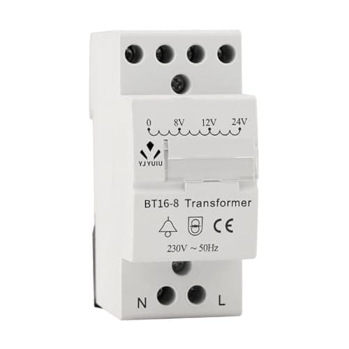 Image of YJYUIU YJUBT16 Door Bell Transformer 8V/12V/24V-For Wired Doorbell & Compatible With Chime/Smart Door Bell-DIN Rail Mountable