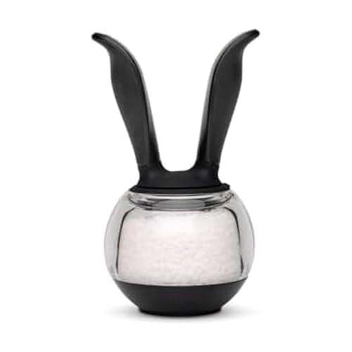 Image of Chef'n SaltBall Salt Grinder, One Handed Refillable Salt Mill, Adjustable from Ultra-Fine to Coarse, 8 x 8 x 15 cm, Black