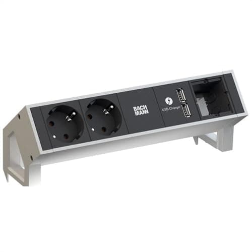 Image of Bachmann Desk 2 - Power Extensions (Black, Stainless Steel, Aluminium)